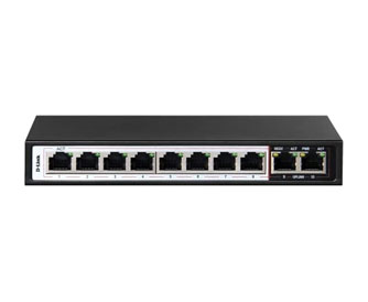 DES-F1010P-10-port 10-100Base-T Unmanaged Long Range 250m PoE+ Surveillance Switch with 8 PoE ports-afaaqstores