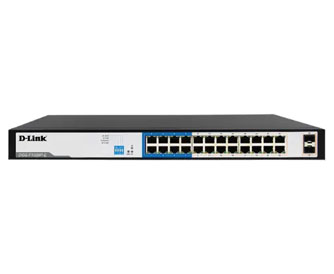 DGS-F1026P-E250M 24-Port 1000Mbps PoE Switch with 2 SFP Ports-afaaqstores