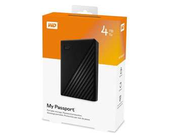 Western Digital MY PASSPORT 4 TB USB 3.2 BLACK WDBPKJ0040BBK-WESN-afaaqstores